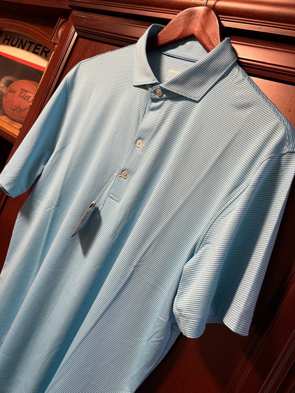 Brand New Johnnie-O Santa Monica Ca Performance Teal Blue Tennis🎾 & Golf ⛳️ Polo